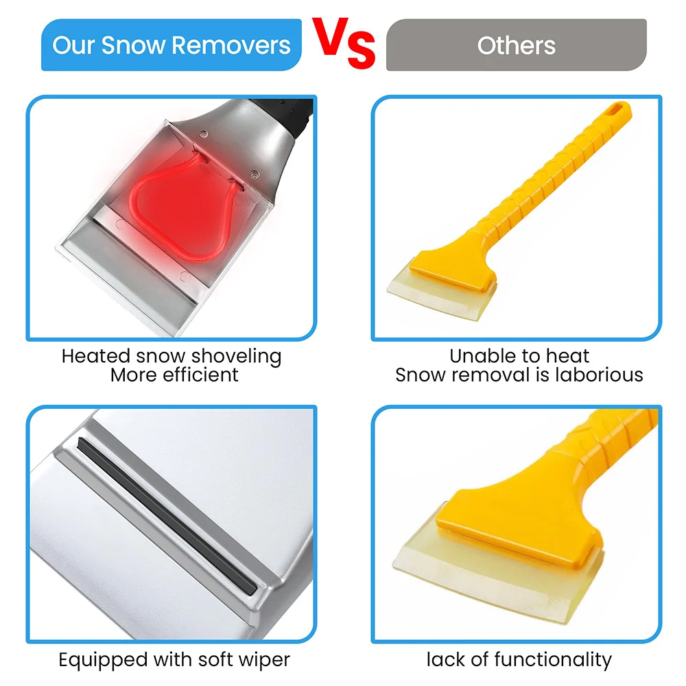 12V Winter Electric Heater Car Ice Scraper Windshield Defrosting Ice Scraper Tool Glass Snow Removal Tools Auto Accessories