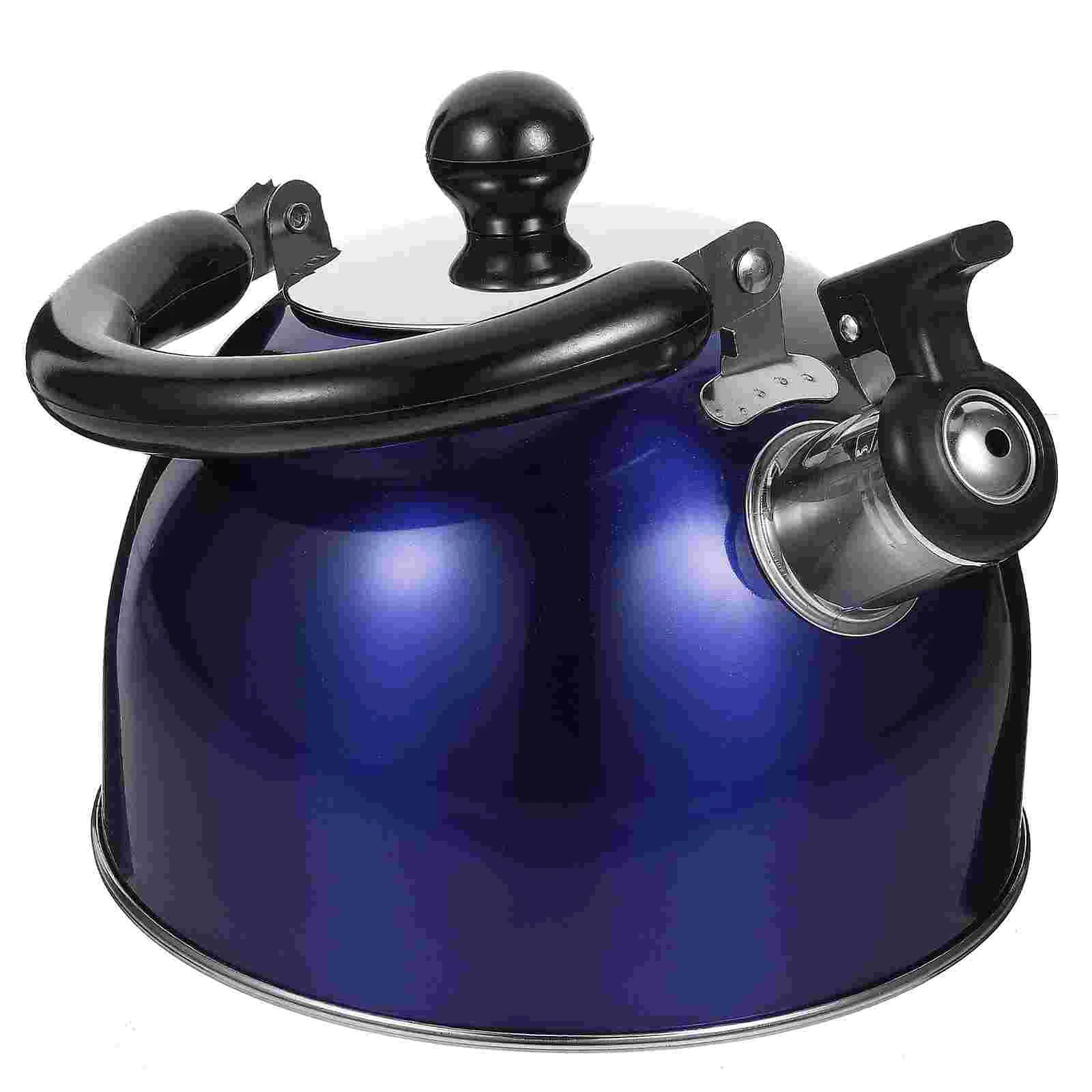 

Stainless Steel Kettle Tea Flat Teapot for Stovetop Anti-scalding Handle Home Supply Whistling Water