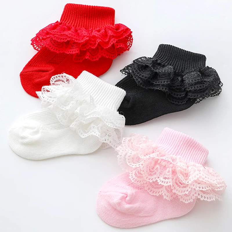 0-1Y Newborn Infant Toddler Baby Socks Girls Kids Princess Bowknot Lace Floral Short Socks Cotton Ruffle Frilly Trim Ankle cotton socks kids socks baby socks girls socks