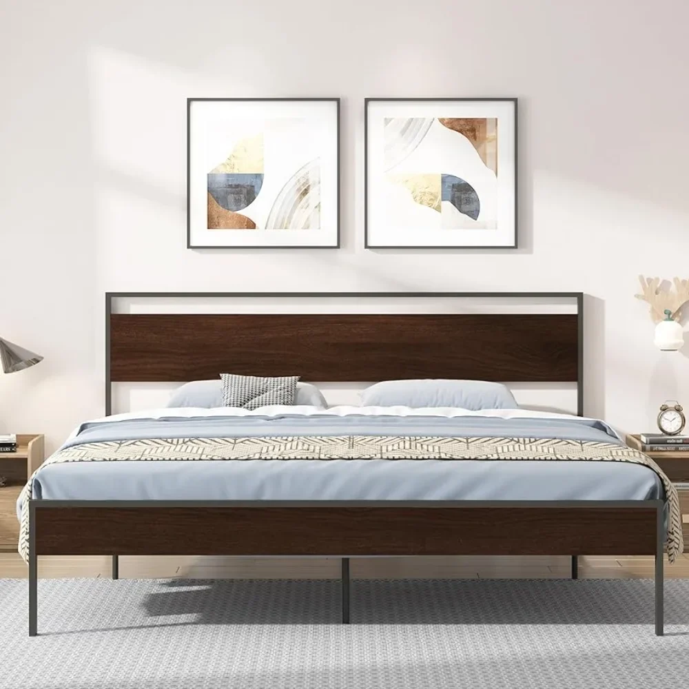 

Platform Bed Frame with Headboard and Footboard,with Under Bed Storage, All-Metal Support , No Box Spring Needed, Easy Assembly