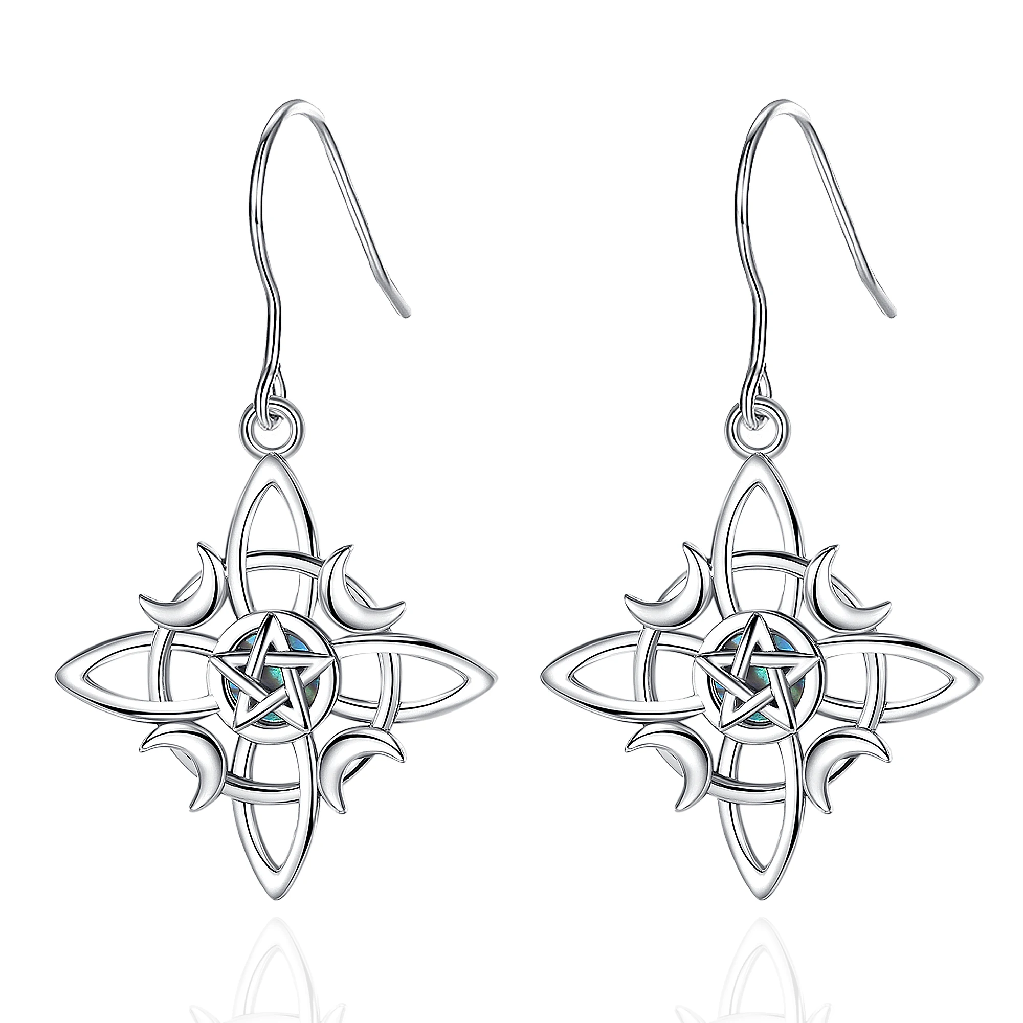 Orecchini Drago In Argento Sterling 925 Con Conchiglia Abalone | Nodo Celtico Irlandese | Gioiello Regalo - 4