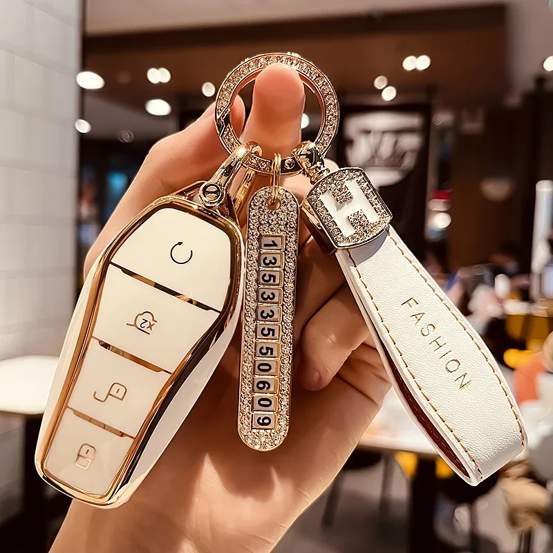 

Car Key Case Suitable for BYD Pro Qin Plusdmi New Energy EV Dolphin D1 Bag Key Buckle E3 Shell Keychain