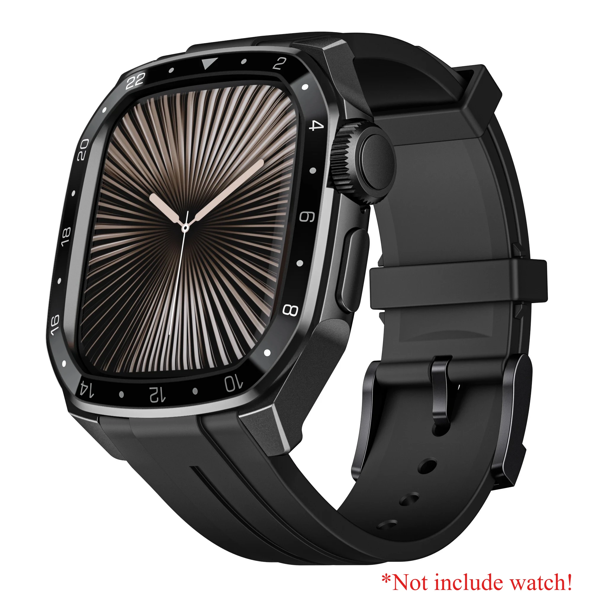 Luxury Stainless Steel Watch Case DIY Modification Kit with Rubber Band
