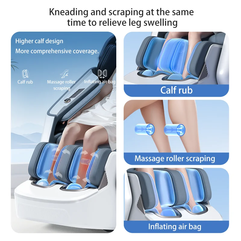 Full Body 4D Electric Zero Gravity Luxury Bluetooth Massage Chair SL Track Manipulator Electric Telescopic Calf 3