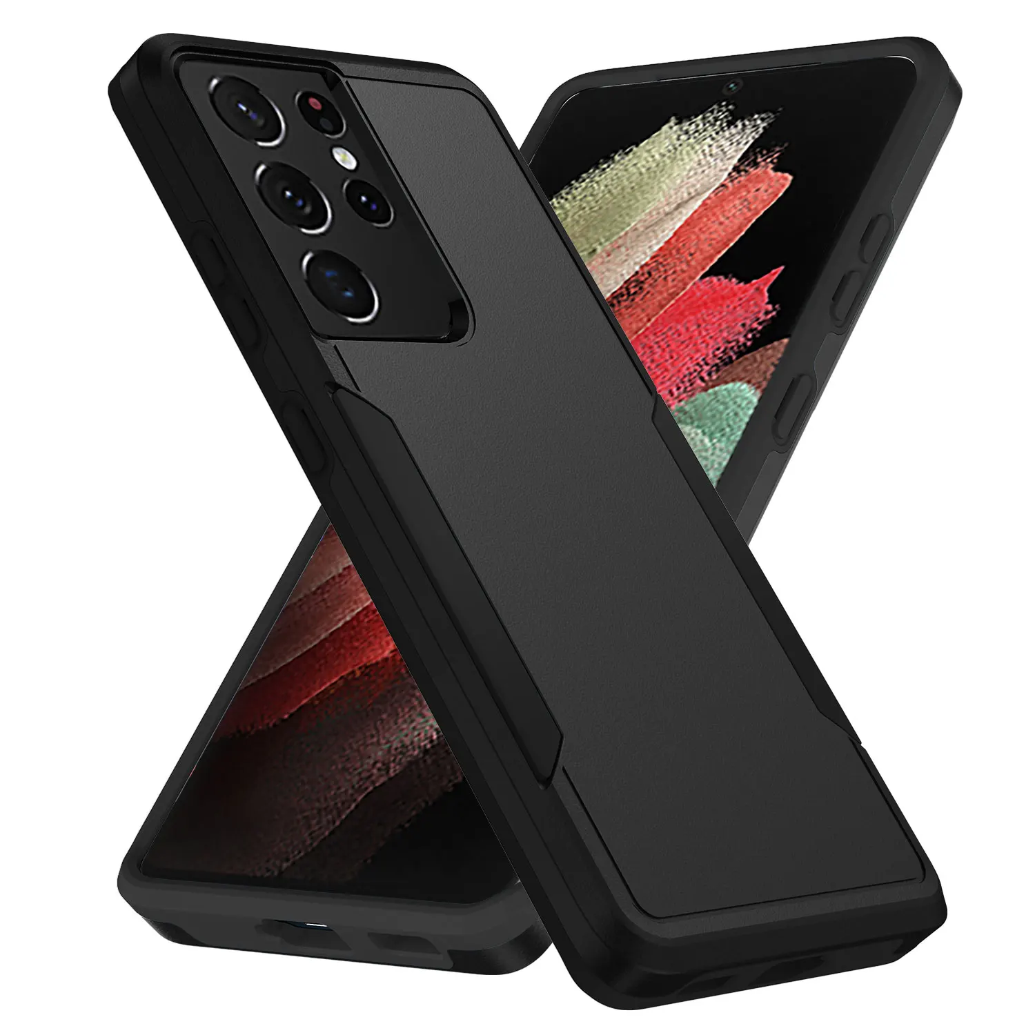 Enhanced Dual-Layer Shockproof TPU/PC Phone Case with Fashionable Armor Shell Design