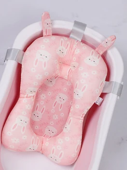 Tappetino Antiscivolo per Vasca da Bagno Neonato, Supporto Pieghevole per Allattamento, Cuscino di Comfort per il Corpo, Tappetino con Disegni Cartoon