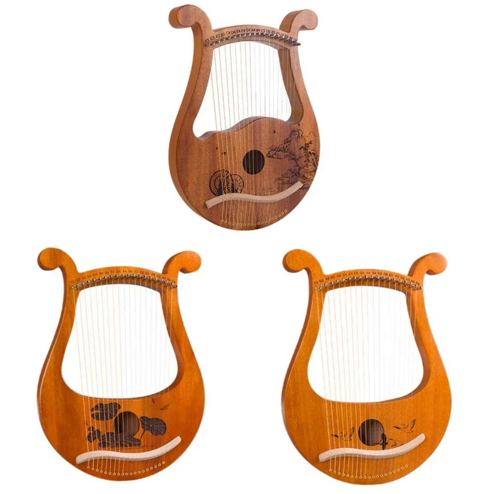 Harp Musical Instrument 19 Metal Strings Lyre Harp