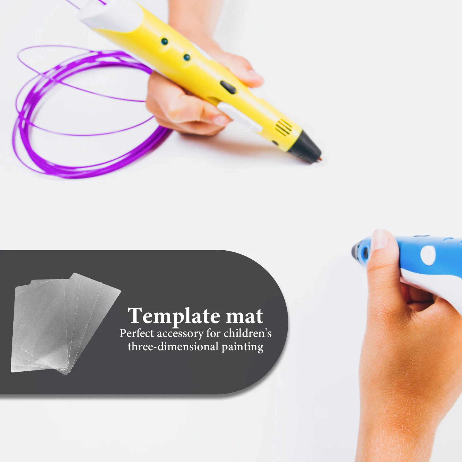 10Pcs Transparent Board 3D Printing Pen Tracing Mat Pvc Material Kids Drawing Tool Stencil Plastic Template Accessories For Pens