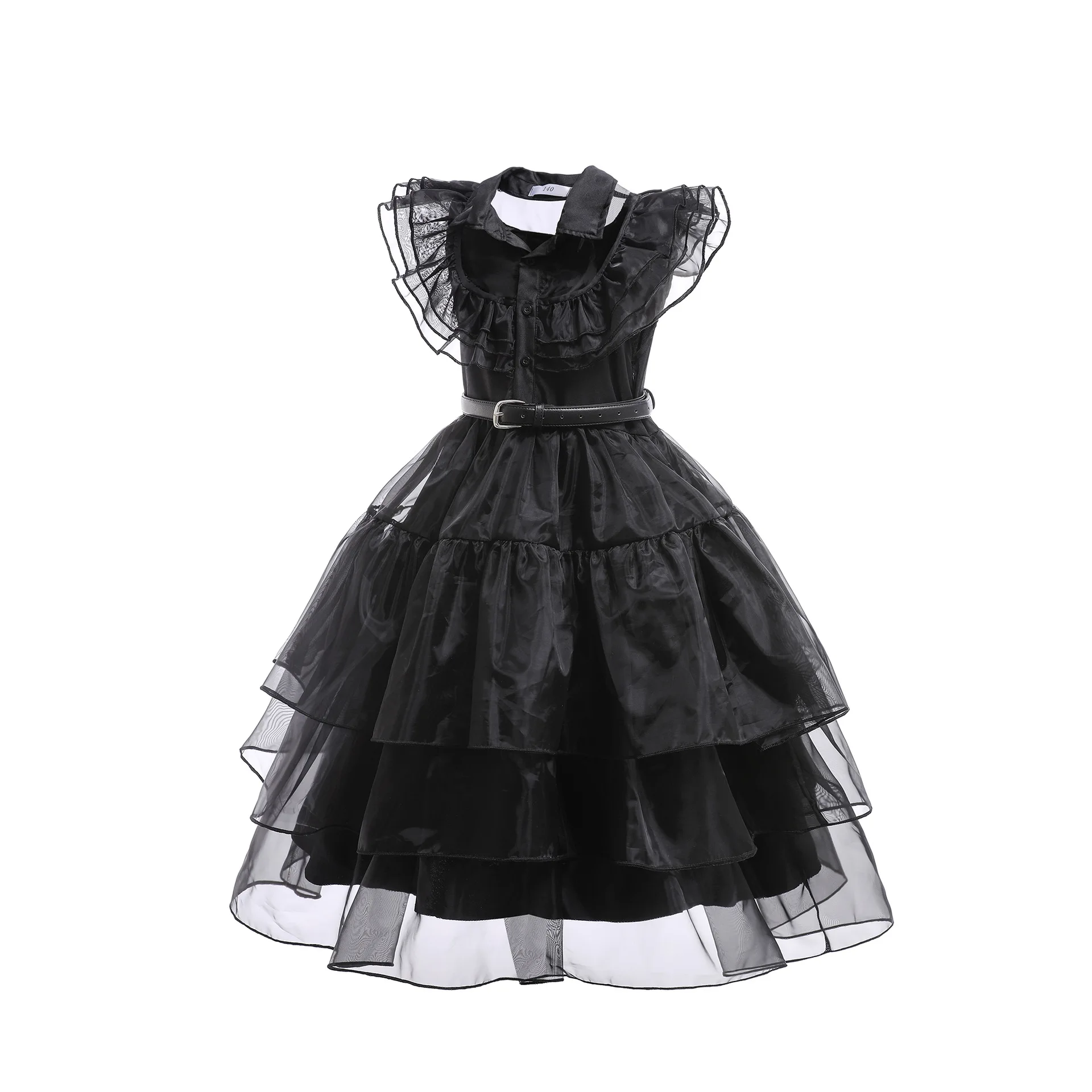 Wednesday Cosplay For Girls Costume Movie Addams Dresses for Girl Kids Mesh Party Dresses Halloween Carnival Costumes 4-12Yrs 4