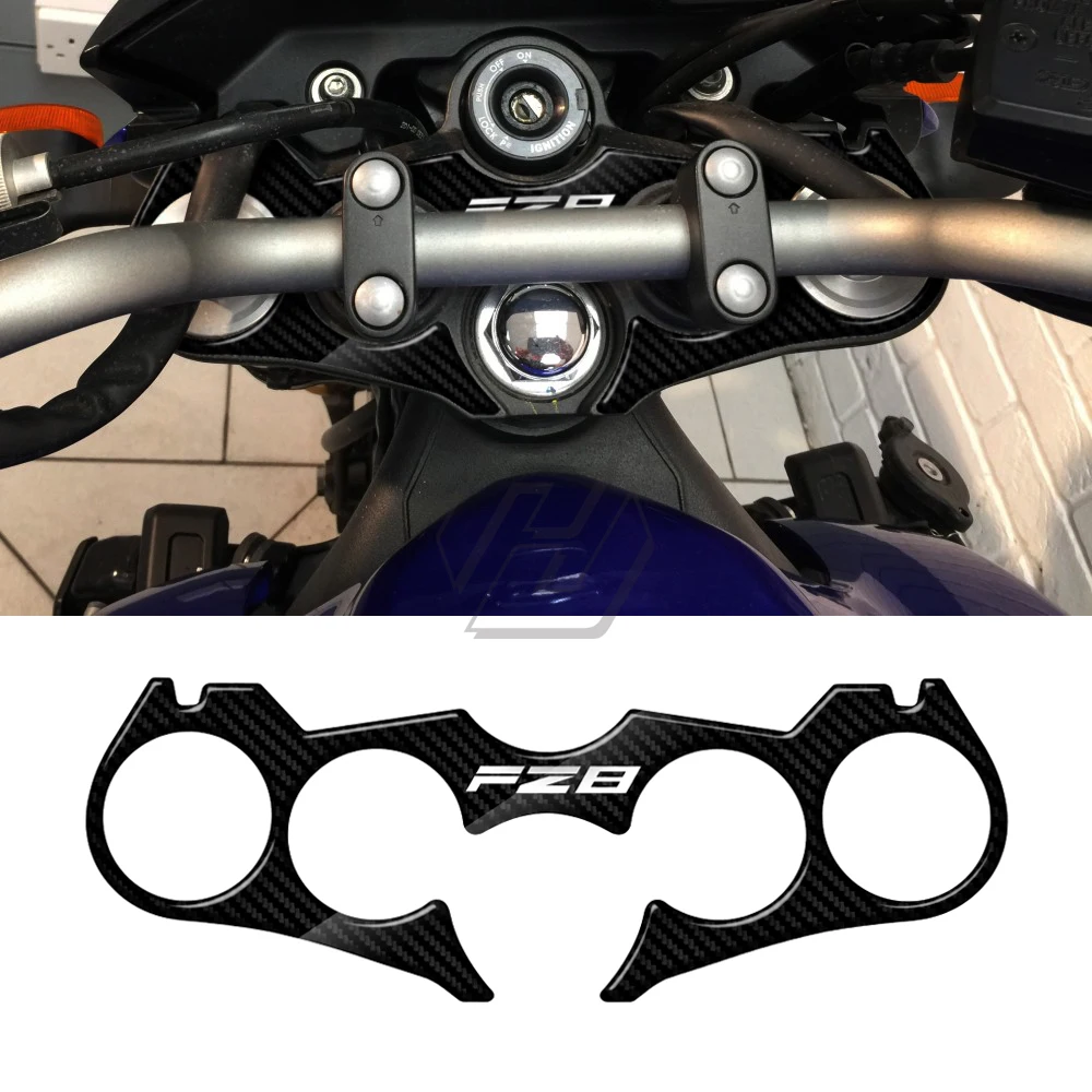 Motorcycle carbon look Decal Pad Triple Tree Top Clamp Upper Front End Sticker For Yamaha FZ8 2010 2011 2012 2013 2014