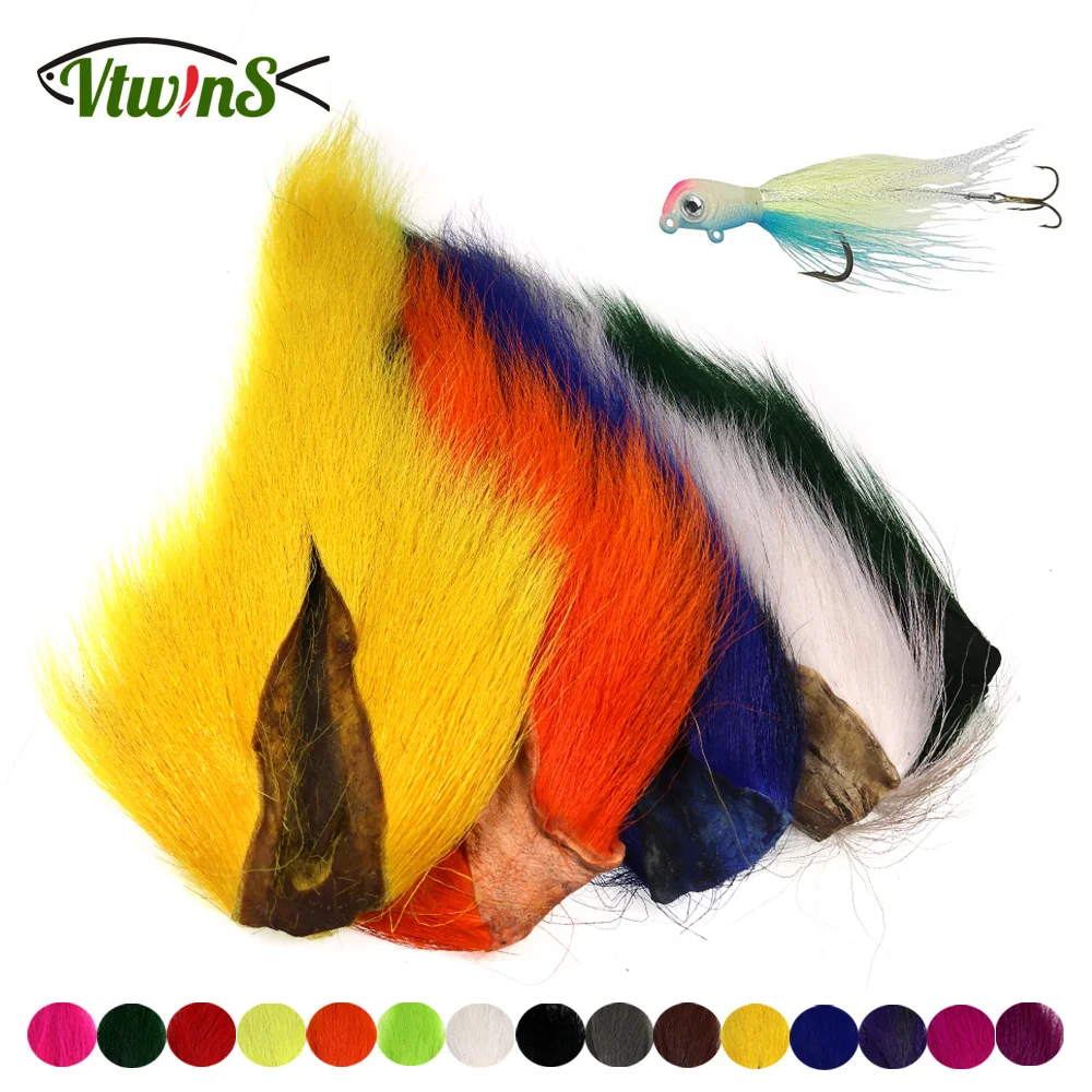 Vtwins Fly Tying Fur Whole Dyed Deer Tail Hair Fur Bucktail Jigs Fly