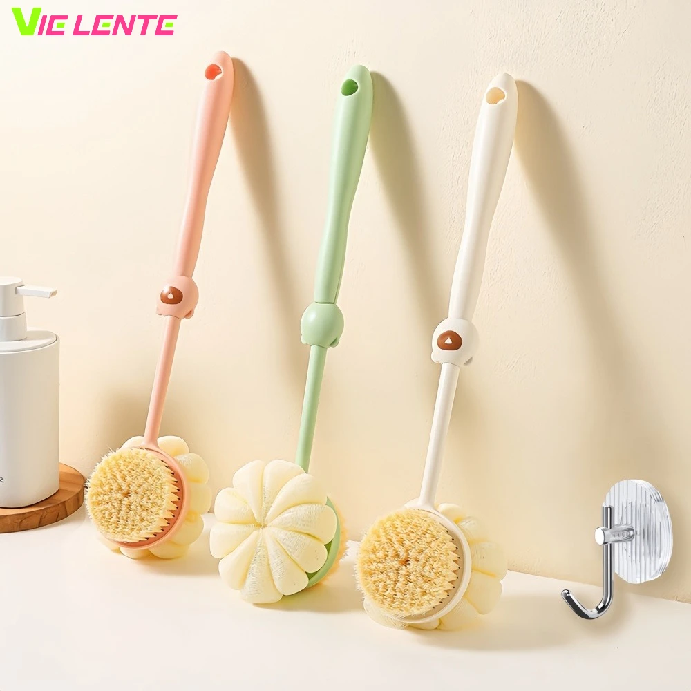 Bath Brush Back Body Bath Shower Sponge Scrubber Brushes With Handle Exfoliating Scrub Skin Massager Exfoliation Bathroom Brush 1