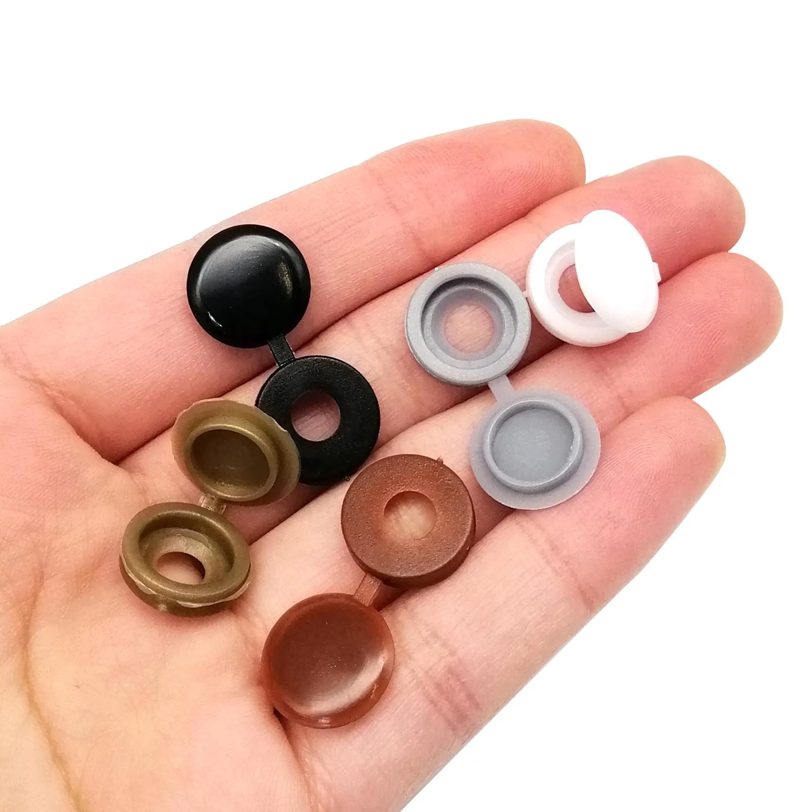 100pcs/bag Plastic Self Tapping Screw Bolt Nail Nut Decorative Cap Protective Cover Hide Foldable Hinged for Furniture Car