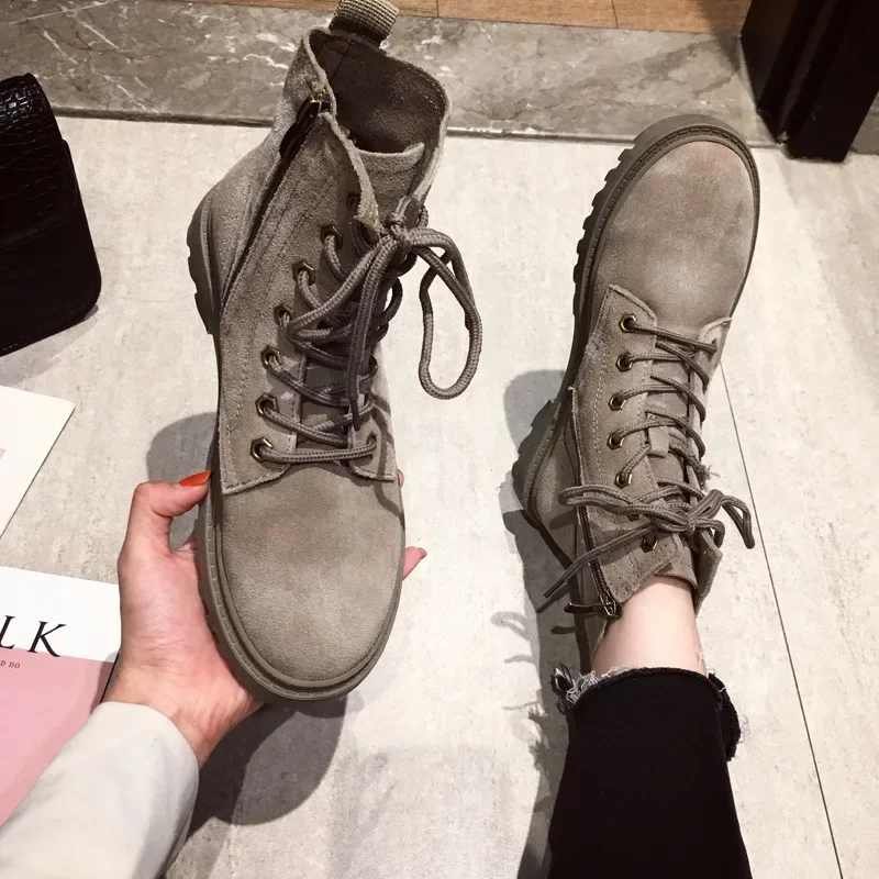 

Женские ботинки на платформе, ботильоны на шнуровке в стиле ретро, с квадратным каблуком, весна-осень 2023