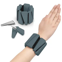 Silicone Adjustable Wrist & Ankle Weights - 2PCS 1lb (Dark Gray)