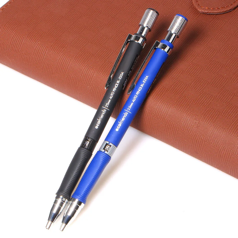 New 1Pcs 2.0 mm Black Lead Mechanical Drafting Drawing Pencil Blue/Black For School And Office Stationery free shipping usb programming lead cable for motorola xpr radio xir dp series walkie talkie school holsters drop shipping