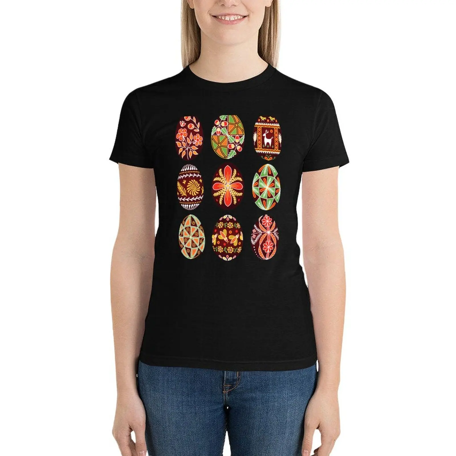 

Pysanky T-Shirt lady clothes aesthetic clothes cute tops oversized Women's tops