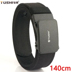 TUSHI Official Genuine Men's 140cm Military Tactical Belt 1100D Thick Nylon Alloy Automatic Buckle IPSC Gun Belt Girdle Male