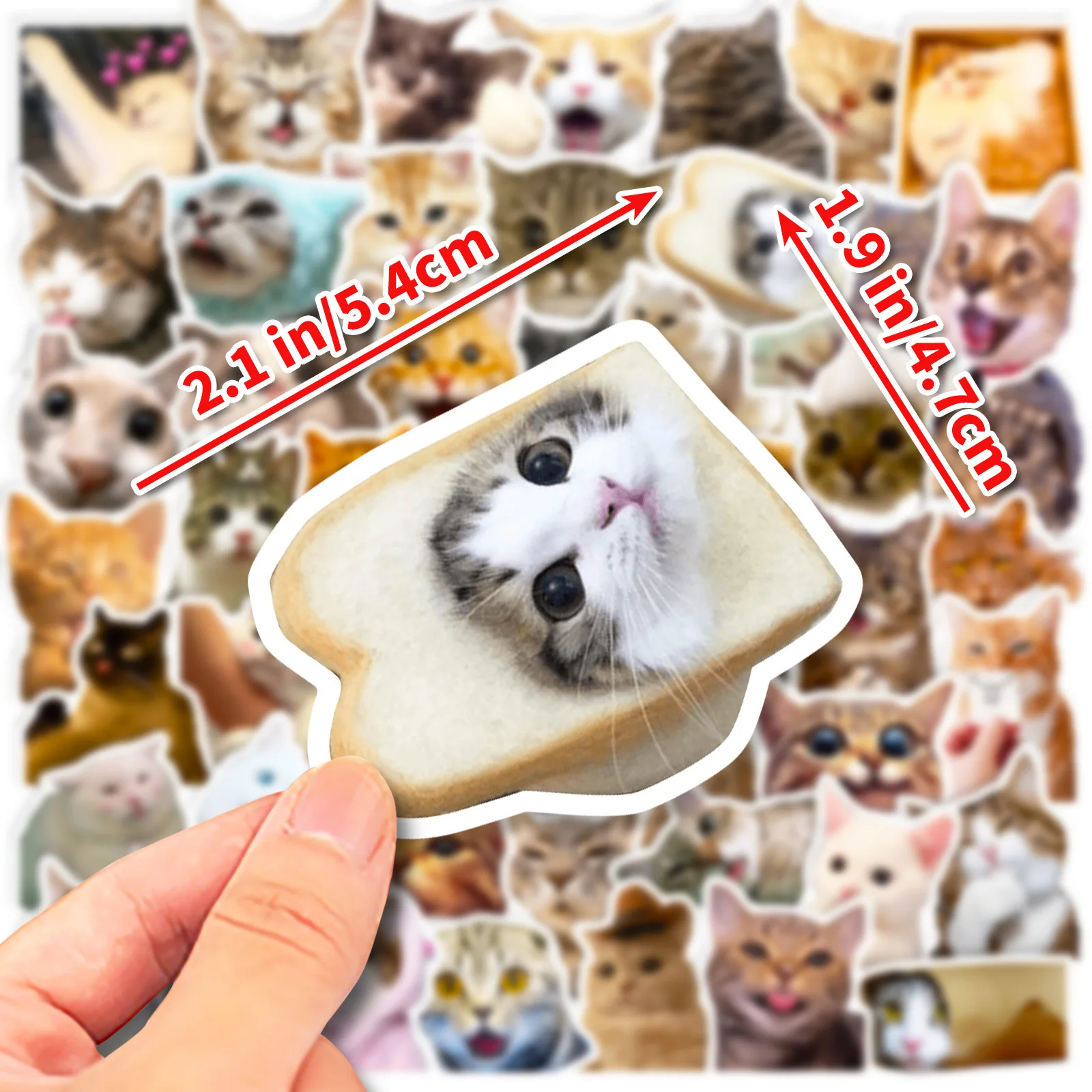 Cat stickers 50Pcs Funny Cat Stickers Adorable Kawaii and Colorful Decals Water Bottles Laptops and phone cartoon decoration stickers cartoon stickers