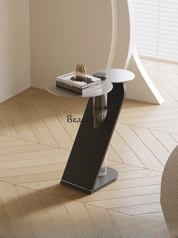 

Light Luxury Designer Acrylic Sofa Side Table High-Grade Stainless Steel Corner Table Balcony Side Table