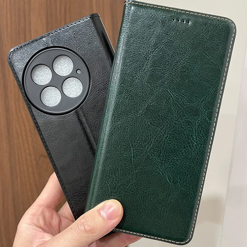 Magnetic Genuine Leather Flip Wallet Phone Case Cover