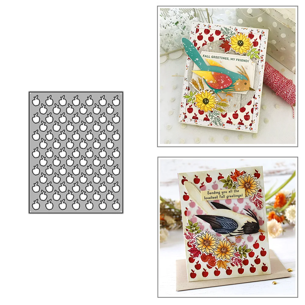 

Металлические Вырубные штампы Apple Background для «сделай сам», альбом для скрапбукинга, бумажные открытки, украшения, ремесла, тиснение 2023, новые штампы