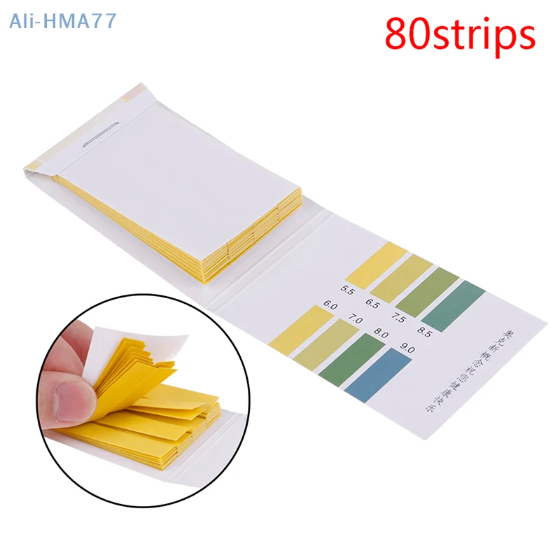 

80Strips Meters Paper 6.3 x 3.7cm Indicator PH Value 5.5-9.0 Alkaline Acid Litmus Testing Paper High Quality