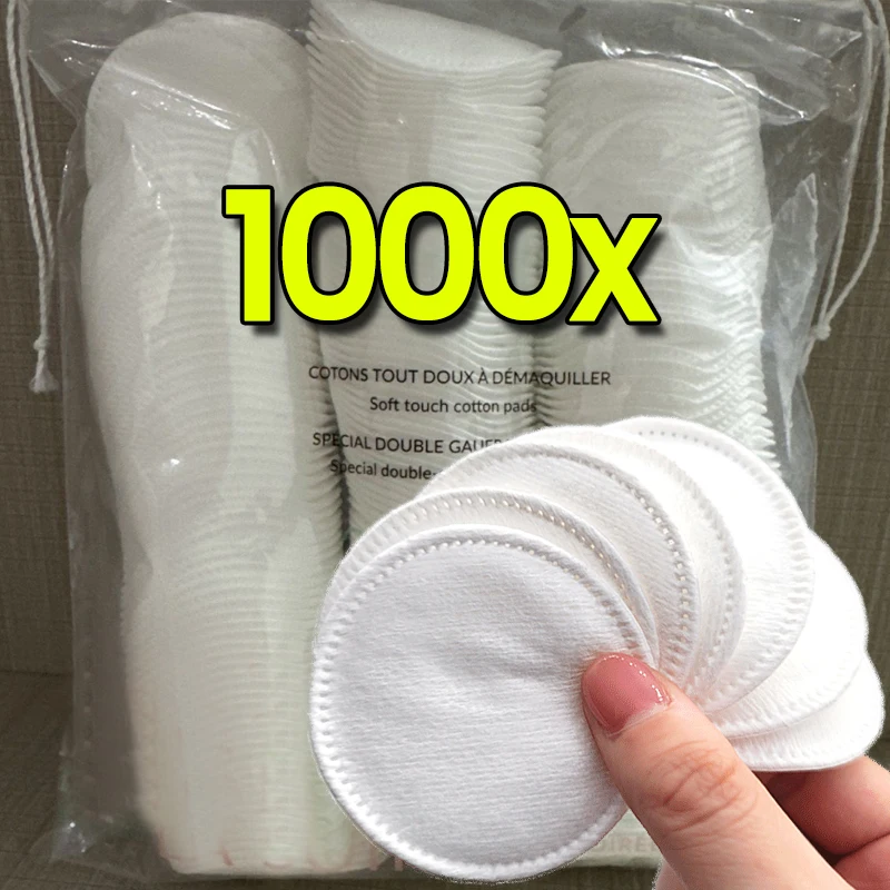 Disposable Soft Circular Makeup Remover Pads Doubles Sided Breathable Cotton Pads for Daily Facial Cleaning Nail Polish Remover