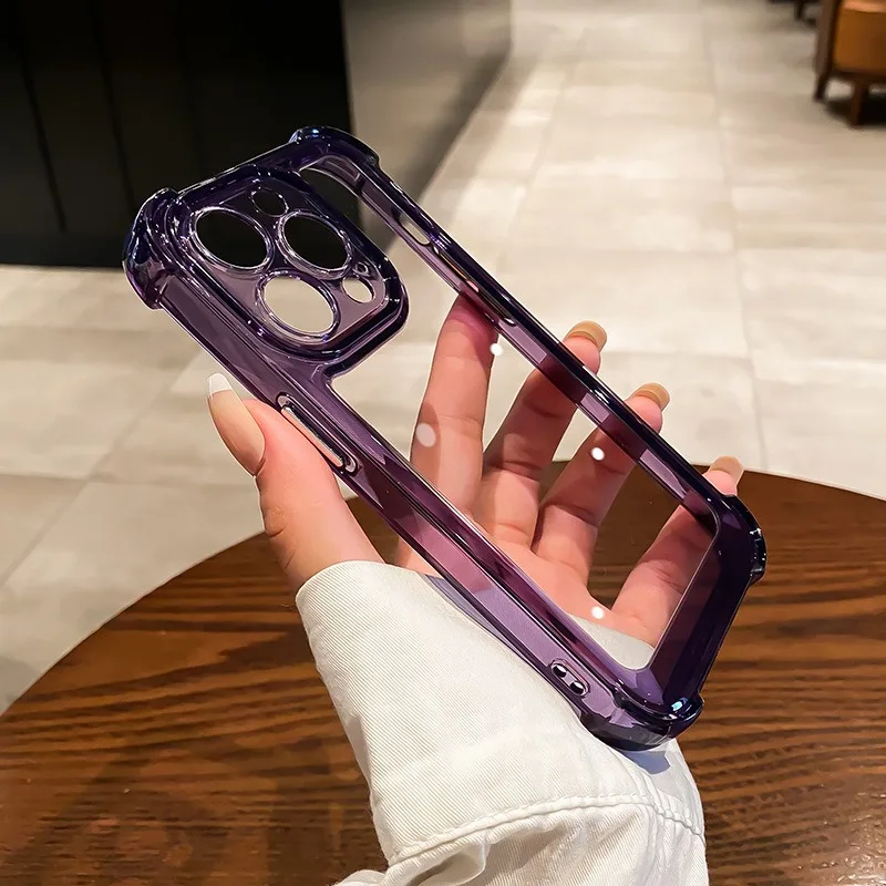 

Luxury Shockproof Clear Phone Case For iPhone 14 13 Pro Max X XR XS Silicone Bumper Transparent Hard Back Cover