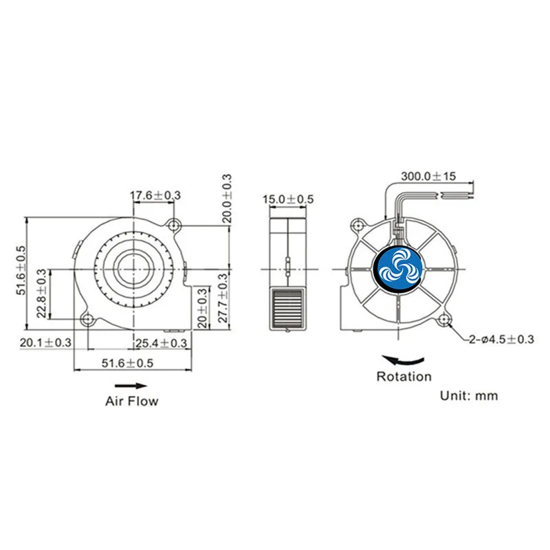 DC 12V 2Pin 5015 Blower Dual hydraulic Bearing Brushless Cooling Turbine 50x50x15mm Cooler Fan for 3D Printer J17