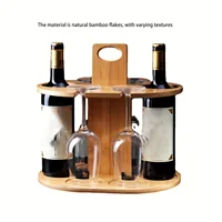Wooden Red Wine Rack Ornaments Bamboo High Legged Glass Inverted Cup Rack Outdoor Portable Hanging Wine Glass Rack 2