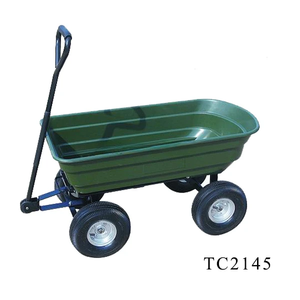 Agricultural Garden Dump Truck Green Load One Wheel Trolley Field Tool Dumper Hand Pulled Carrier TC2145 Hot Sale