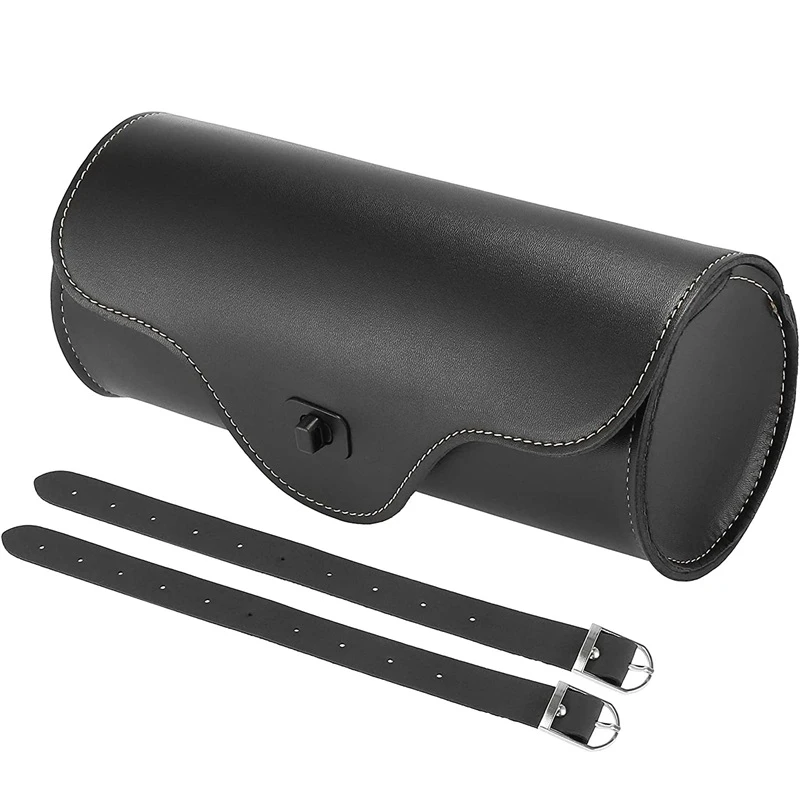Motorcycle Fork Tool Bag PU Leather Saddlebag Handlebar Bag Waterproof Cycling Roll Storage Universal Motorcycle Saddle Bags