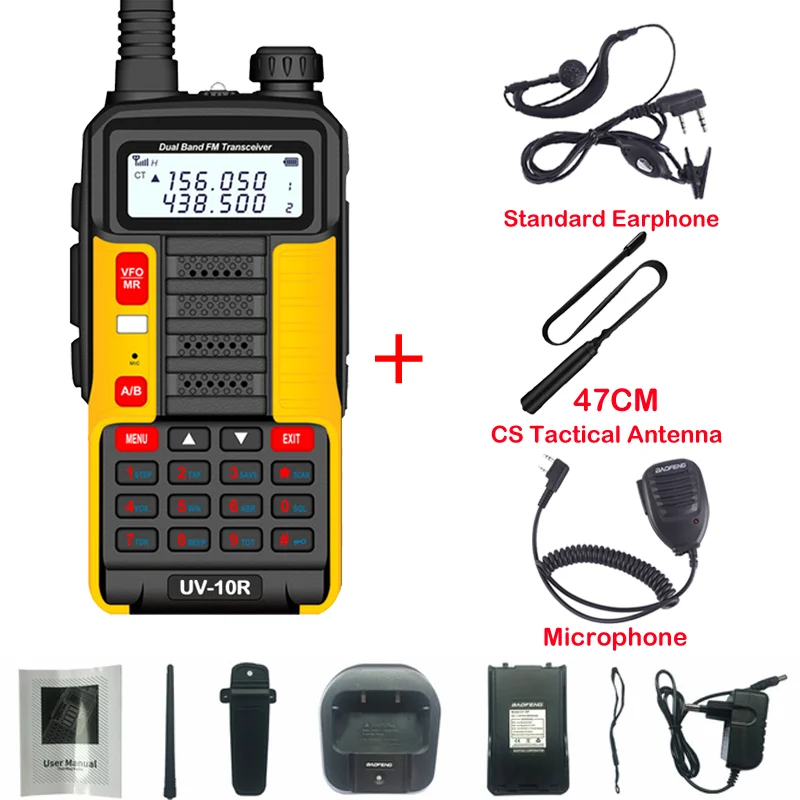 2022 Baofeng Professional Walkie Talkie UV10R Plus 30km 128 Channels VHF UHF Dual Band Two Way CB Ham Radio For Hunt Forest City best walkie talkie Walkie Talkie