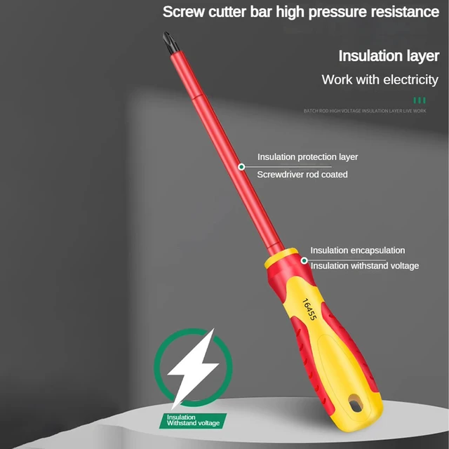 Cacciavite isolato Cacciaviti a croce a taglio Cacciavite piatto Phillips Strumenti di manutenzione professionali per elettricisti Utensile manuale 5