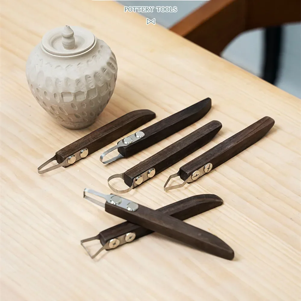 Pottery Tool Replaceable Blade Scraping Trimming Knife Ceramic Engraving Texture Sculpture Diy Clay Modeling Craft Supplie Tools