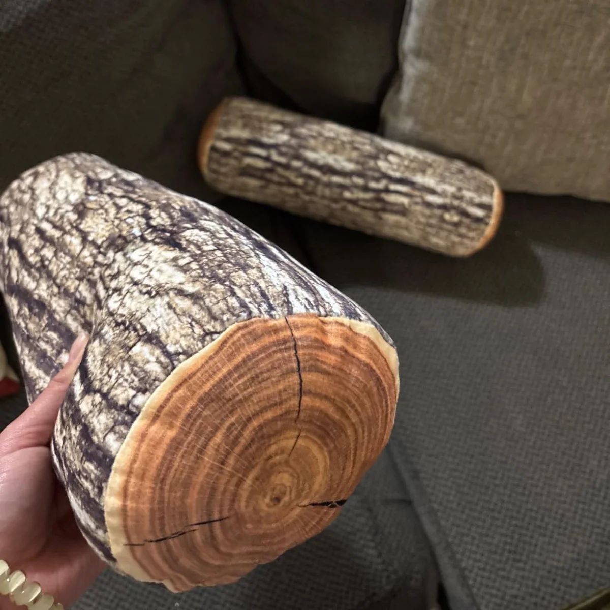 Decorative Cushion Throw Pillow Decorative Round Throw Pillow Comfortable Cute Wood Log Pillow Cushion For Home Couch Sofa Bedroom Living Room