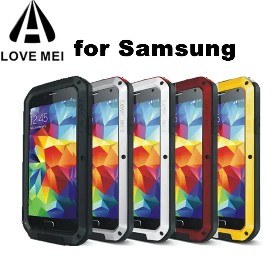 LOVE MEI 갑옷 방지 금속 케이스 삼성 갤럭시 S24 S23 S22 S21 S20 S10 Plus S20 FE Note10Lite ..