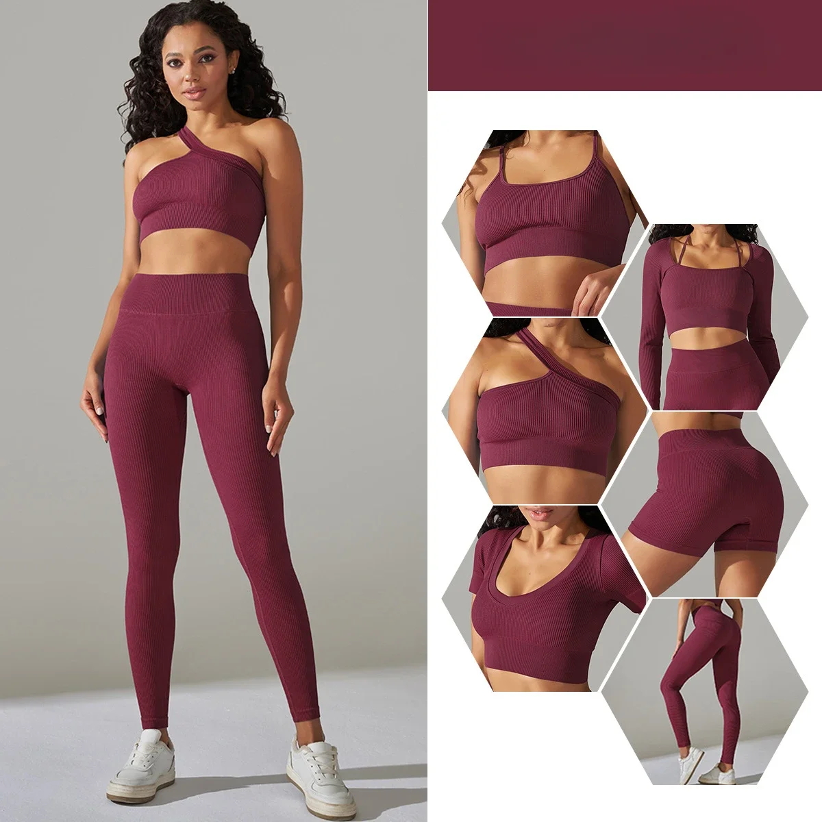 Body shaping and beautiful back top high waist abdominal tightening and hip lifting tight pants sports joggers women