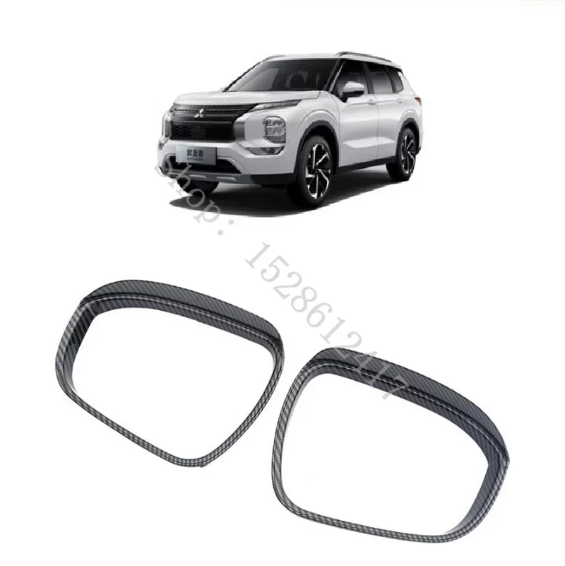 

For Mitsubishi Outlander 2023 2024 Car Accessories Rearview Mirror Cover Rain Eyebrow Frame Trims exterior styling