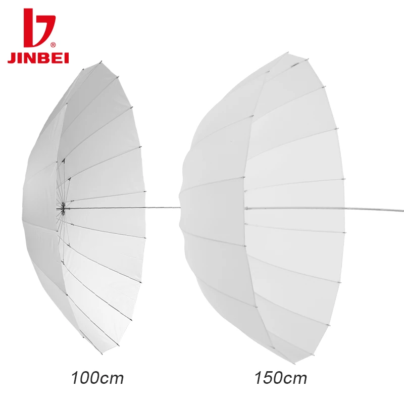 JINBEI 반투명 소프트 라이트 우산, 플래시 스트로브 조명용 화이트 디퓨저, 사진 스튜디오, 100 cm, 150cm, 40 인치, 60 인치