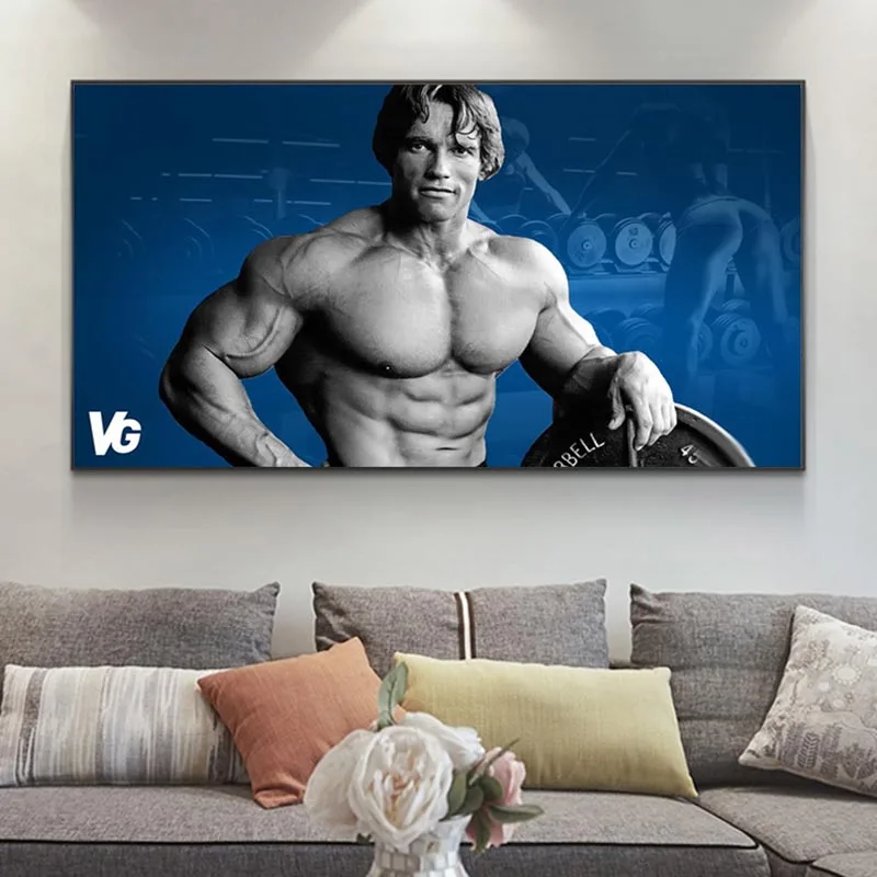 

Arnold Schwarzenegger Bodybuilding Motivational Print Art Canvas Poster For Living Room Decoration Home Wall Picture