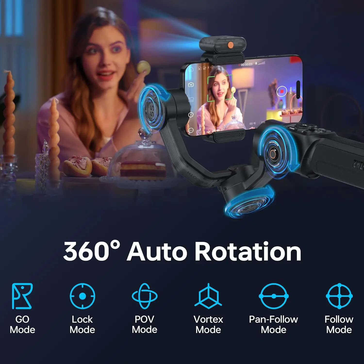 ZHIYUN Smooth 5S AI 5S Handheld Stabilizer 3-Axis Outdoor Smartphone Gimbals for iPhone 14/13 Pro Max Samsung Huawei Xiaomi handheld gimbal stabilizer gimbal stabilizer handheld gimbal