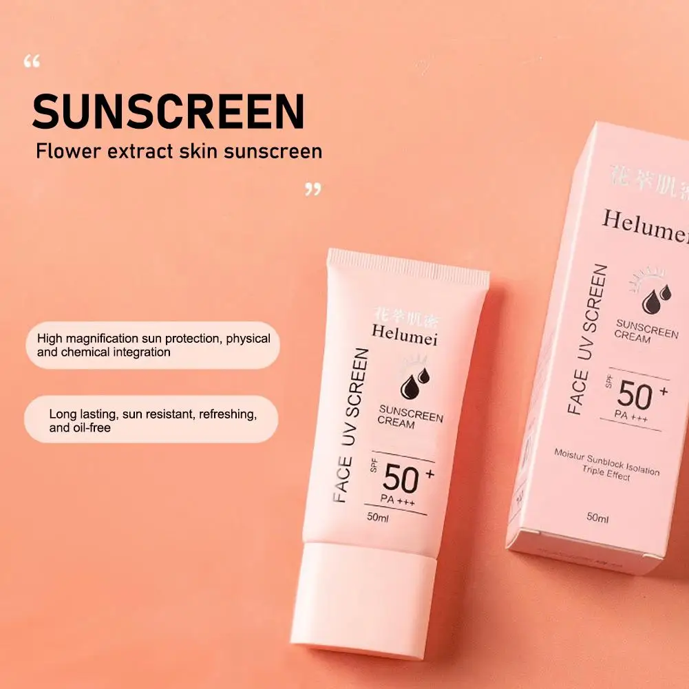 50g Face Body Whitening Sunscreen Cream SPF50+ Refreshing Waterproof UV Protector Concealer Moisturizing Brightening Face Care