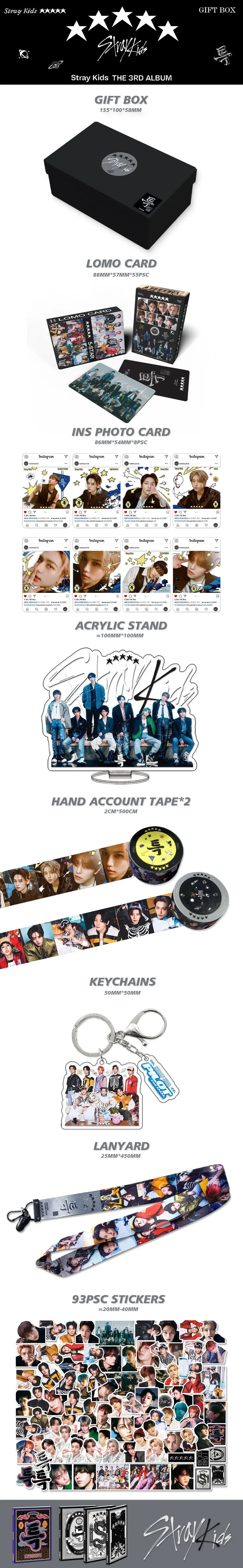 Kpop Stray Kids Album ROCK-STAR 5-STAR Mini Gift Box Including Sticker  Photocard Standee Brooch Keychain Accessories - AliExpress