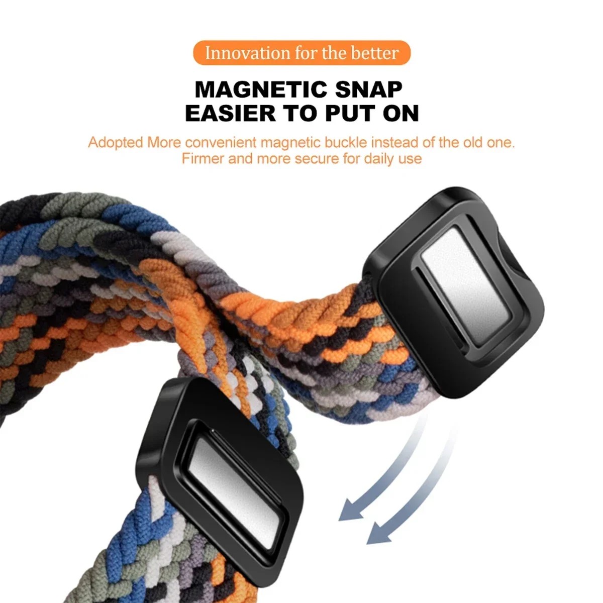 Magnetic Braided Nylon Loop Adjustable Sport Band Strap Replacement Bracelet