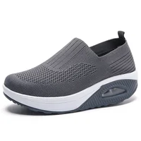 Women Sneakers Comfortable Outdoor Anti Slip Sports Shoes Soft Sole Mesh Breathable Solid Color Platform Vulcanized Ladies Shoes 1