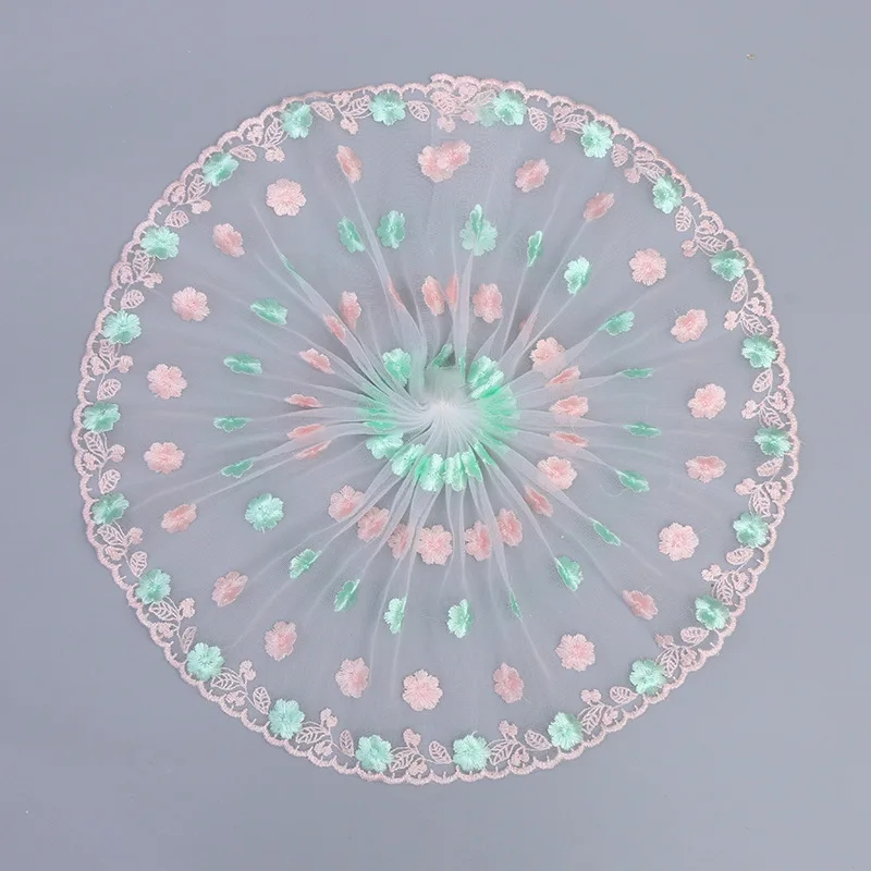 

3 Yards mesh embroidery lace clothing accessories 19CM home textile fabric curtains toy doll skirt children's clothing deco