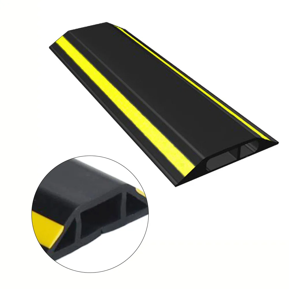 1Pc Copertura Di Protezione Del Cavo Del Pavimento 1M Pvc Morbido Nero Giallo Protezione Copertura Di Protezione Del Cavo Esterno Per La Palestra Dell