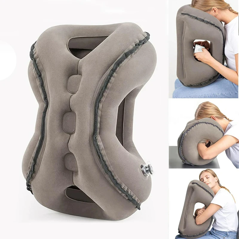 

New Inflatable Travel Headrest Pillow Portable Foldable Neck Shoulder Air Cushion For Car Airplane Train Long Distance Travel